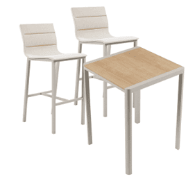 طقم بار خارجي مربع الشكل خارجي باللون البيج طقم بار خارجي مربع الشكل خارجي باللون البيج